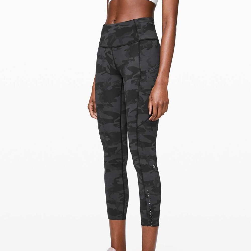 Lululemon Fast and Free Tight II 25" *Nulux Incognito Camo Multi Grey- Size 2